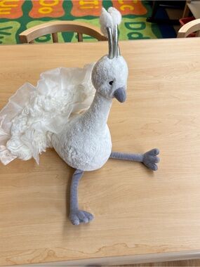 Jellycat Lola Wingaling white peacock Soft Decorative Pet Plush